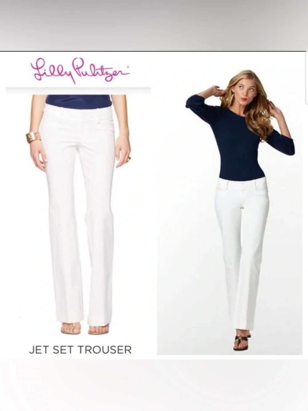 Lilly Pulitzer Jet Set Trouser Pants in Resort White sz 12 - Picture 1 of 6